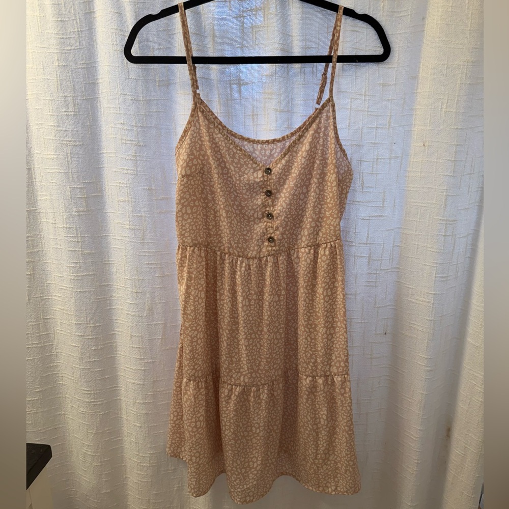 Pink Sleeveless Button-Front Dress